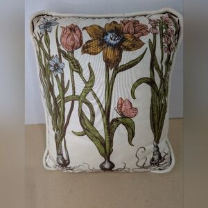 Vintage Floral Botanical Decorative Pillow Small Spring Flowers Boho